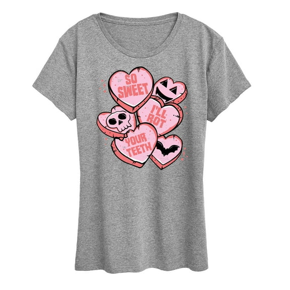 Instant Message - Valentine's Day So Sweet I'll Rot Your Teeth - Women's Short Sleeve Graphic T-Shirt