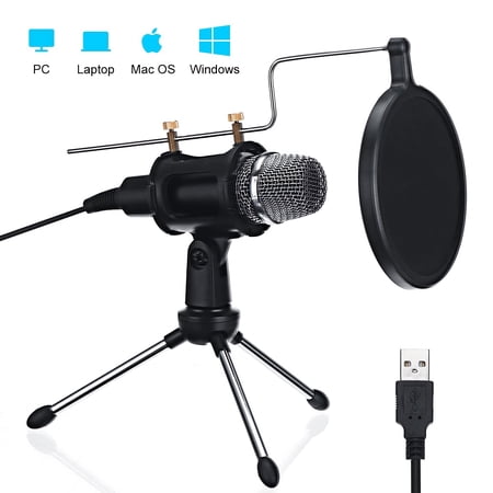 Microphone Sa Computer USB Computer Microphone, Enhanced Condenser Microphone with Desktop ...