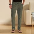 thumbnail image 5 of Men's Drawstring Linen Pants Casual Loose Trousers, 5 of 9