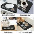 thumbnail image 4 of Multifunctional Coffee Bar Fun Mat 19.5x12in - Super Absorbent, Anti-Slip, Hides Stains, Ideal for Countertops, Fits Perfectly Under Coffee Machines and as a Dish Drying Mat in the Kitchen, 4 of 7