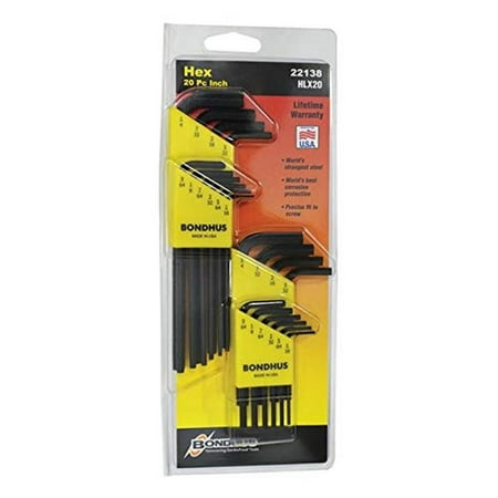 

Fractional Hex Key Set - 1/16 to 1/4 (20 Pieces)