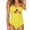 Yellow, variant on Swimsuit For Women Padded Strapless Bowknot Bandeau Push Up Bikini Set Summer Beachwear