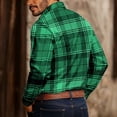thumbnail image 6 of Men's Plaid Printed Long Sleeve Shirt Business Casual Button Down Turndown Collar Shirts Fashion Slim Fit Dress Shirts for Men, 6 of 9