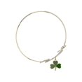 thumbnail image 2 of 7 1/2 inch Round Double Loop Bangle Bracelet w/ Shamrock in Gold-Filled, 2 of 3