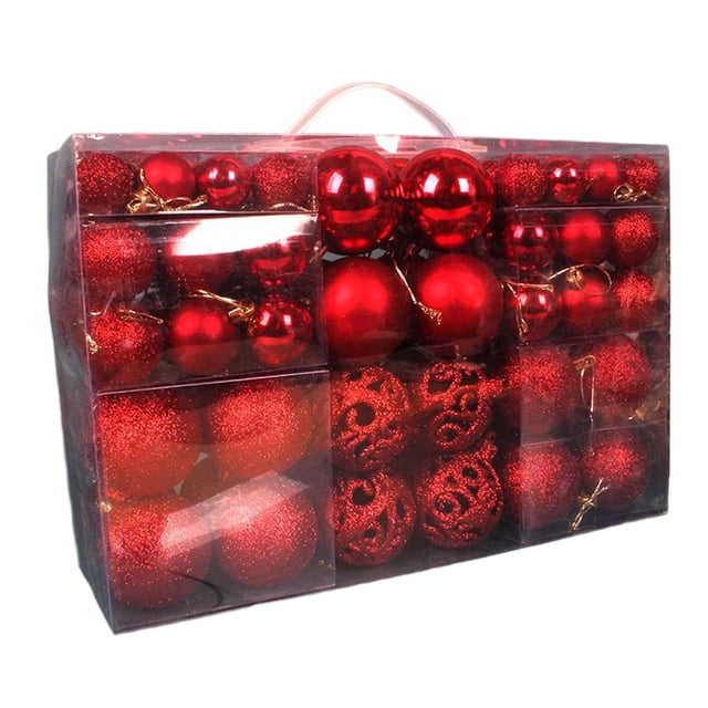 100 Uds adornos de Bolas de Navidad Yuyangstore Decoración de árbol compromiso Rojo Colgantes Bolas