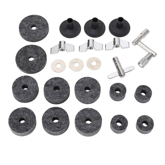 Cymbal Replacement Accessories Non Slip Felt Pads Drum Set Nuts Washers Base 23 Piece Kit for Drummers