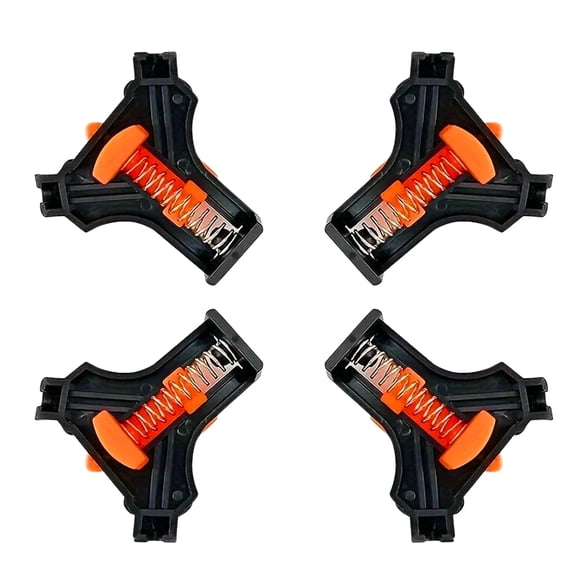 Corner Clamps for Woodworking,4pcs Right Angle Clamp,Adjustable Angle Fixing Clips,Swing Woodworking Clip Clamp Tool(Orange&Black)