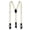 Mod White, variant on Men's Solid Elastic Suspenders Braces Convertible Leather Ends and Clips Y-Back - Biscotti