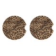 thumbnail image 4 of Round Ceramic Car Coasters 2 Pack Absorptive Clean Cork Bottom For Anti-Slip Use On Most Cars Leopard Skin Print Style Darkgreen1_4, 4 of 8