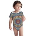 thumbnail image 3 of Daiia Round Mandala Printed Unisex-Baby Short Sleeve Onesies Bodysuits Baby Climbing Clothes Soft and Comfortable Romper with Expandable Shoulder Design-3 Months, 3 of 8