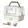 thumbnail image 2 of Transportín de viaje para pájaros, jaula para loros de uso exterior, ideal para agapornis, cotorras y periquitos. Conjunto blanco, 2 of 9
