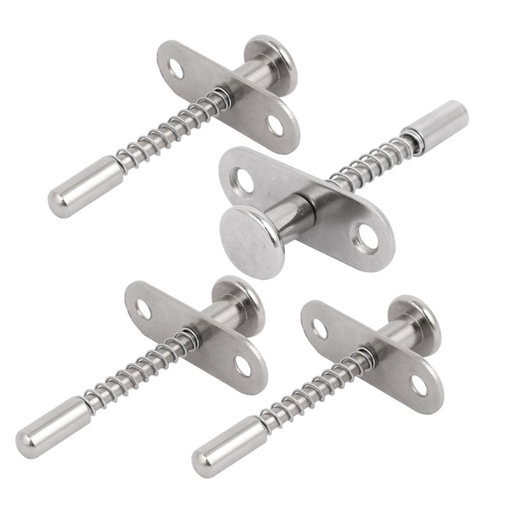 4pcs Stainless Steel Spring Quick Release Lock Pin w Plate 7mm Dia