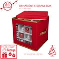 thumbnail image 3 of Simplify 64 Count Large Ornament Storage Box - Polyester, Red, 3 of 10