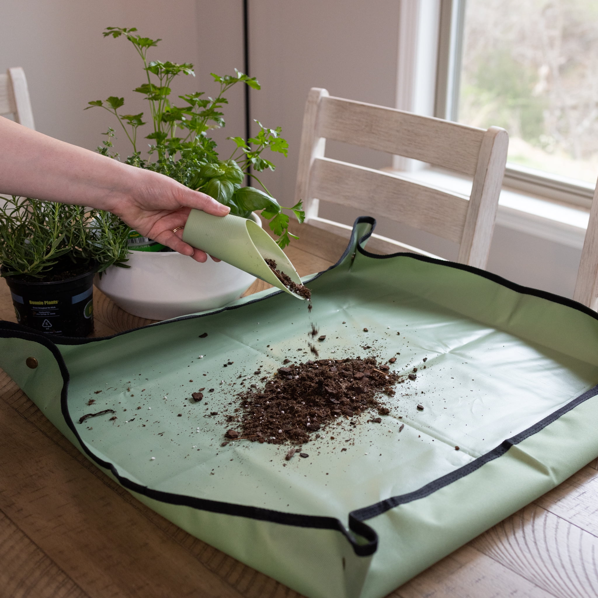 Expert Gardener Indoor Stainless Steel Gardening Tool Set, 14 Pieces, Misty Mint