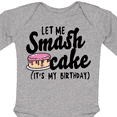 thumbnail image 4 of Inktastic Let Me Smash Cake Its My Birthday Girls Long Sleeve Baby Bodysuit, 4 of 5