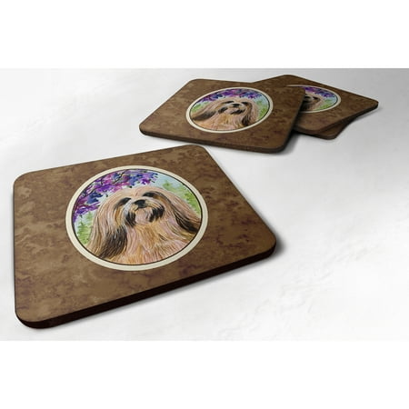 

Carolines Treasures SS8436FC Lhasa Apso Foam Coaster Set of 4 3 1/2 x 3 1/2 multicolor
