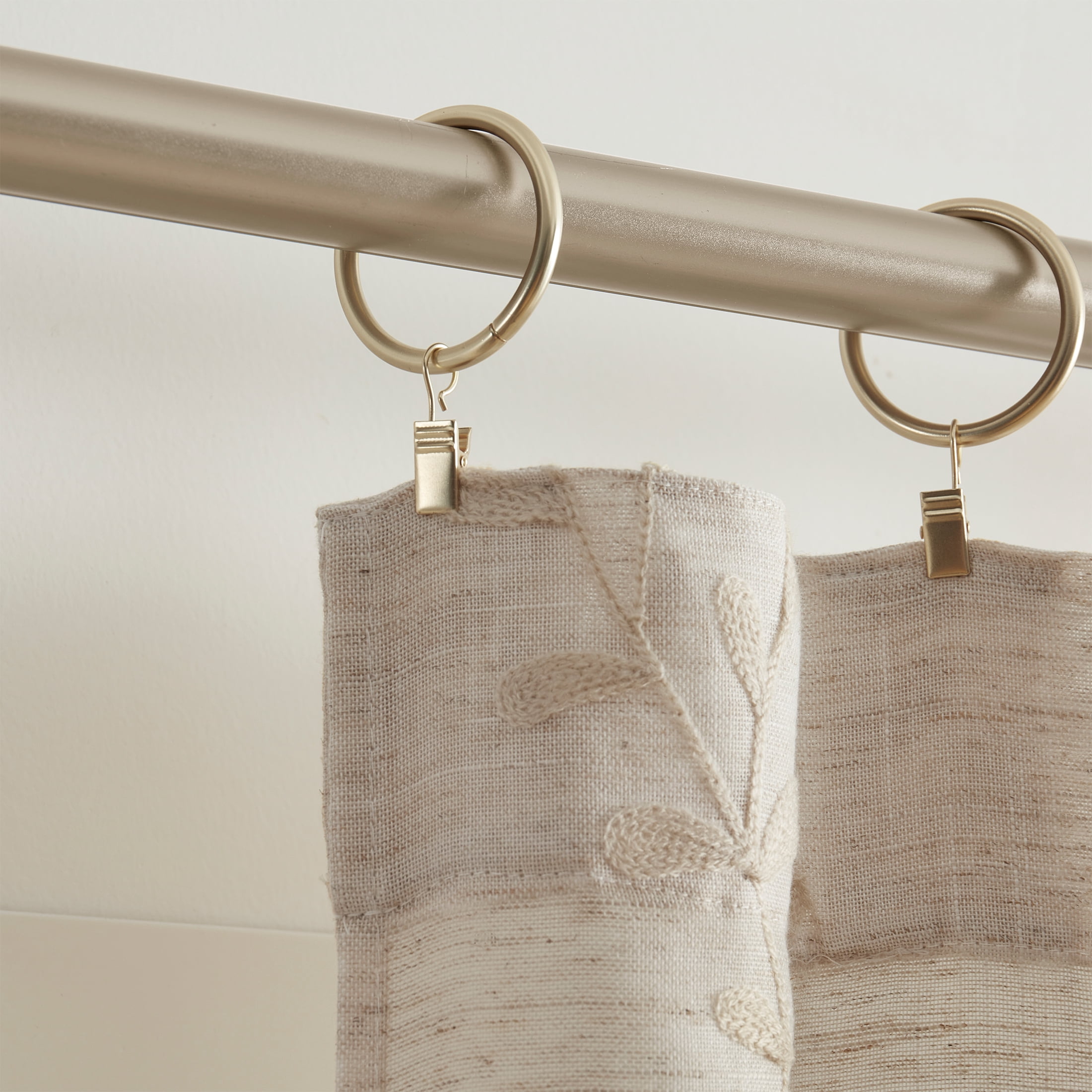 My Texas House 1.7" Gold Matte Metal Curtain Clip Rings (7 Pack)