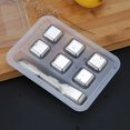 thumbnail image 2 of Piedras de whisky de acero inoxidable, cubitos de hielo reutilizables para enfriar whisky, piedras para bebidas con pinzas y bandeja de almacenamiento para congelador para whisky WD.WDQZL Hogar, 2 of 7