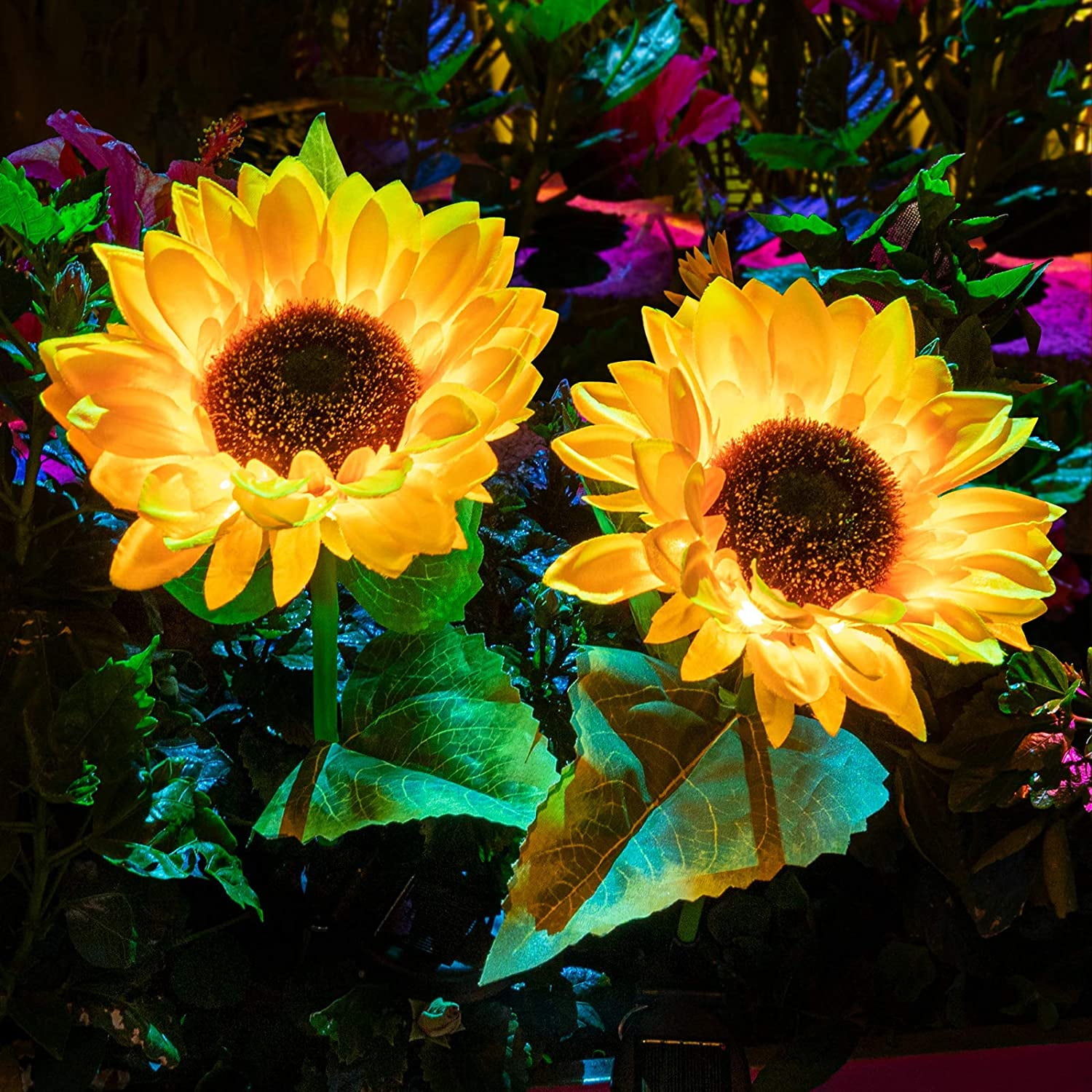 LED Solar Power Flower Light Sunflower Stake Lamps Lawn Yard Path Outdoor Garden