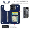 thumbnail image 3 of for iPhone 11 Wallet Case with Card Holder, PU Faux Leather Kickstand Card Slots Case, Double Magnetic Clasp and Durable Shockproof Cover, 3 of 8