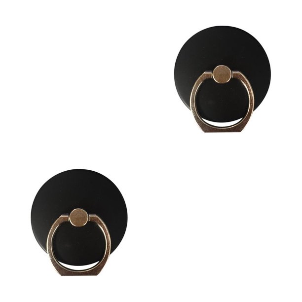 Cateissary Anillo de teléfono Adhesivo para teléfono Soporte para teléfono con rotación de 360 grados de teléfono Escritorio Negro 2piezas