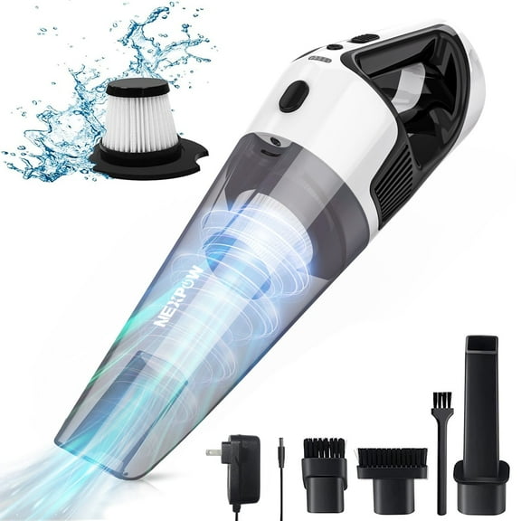 NEXPOW Cordless Handheld Vacuum, 10000Pa Wet Dry Car Vacuum Cleaner, 50Min Runtime 7800mAh, LED Light & Charger, 1.9lb Lightweight for Home Car Pet Hair