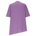 thumbnail image 6 of Fashion Olyvenn Plus Size Linen Shirts for Women Irregular Hem Crewneck Short Sleeve Tunic Tops Summer Casual Fashion Loose Blouse Purple XL, 6 of 6
