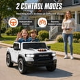 thumbnail image 3 of RAM 24V Kids Ride on Truck Cars, Ride on Toys with Remote Control, Electric Car for Kids 2 Seater, Powered Toddler Car with Bluetooth MP3 4 Wheels Suspension for Boys Girls, White, 3 of 8