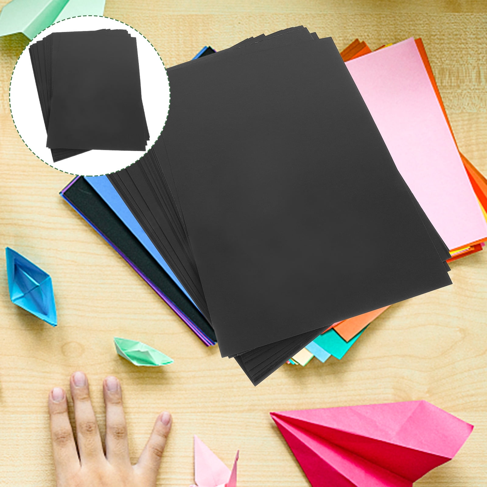 100 Pcs Thick Black Cardstock Paper for Kids Handmade Albums, Painting, Printing, Wedding Crafts and Art Project Supplies