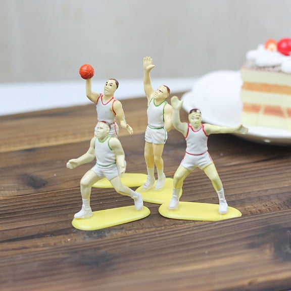 Toddmomy Basketball Table Decor Plastic Figurine Shape Cake Toppers 16.3x6.3x6.3in for Theme Parties