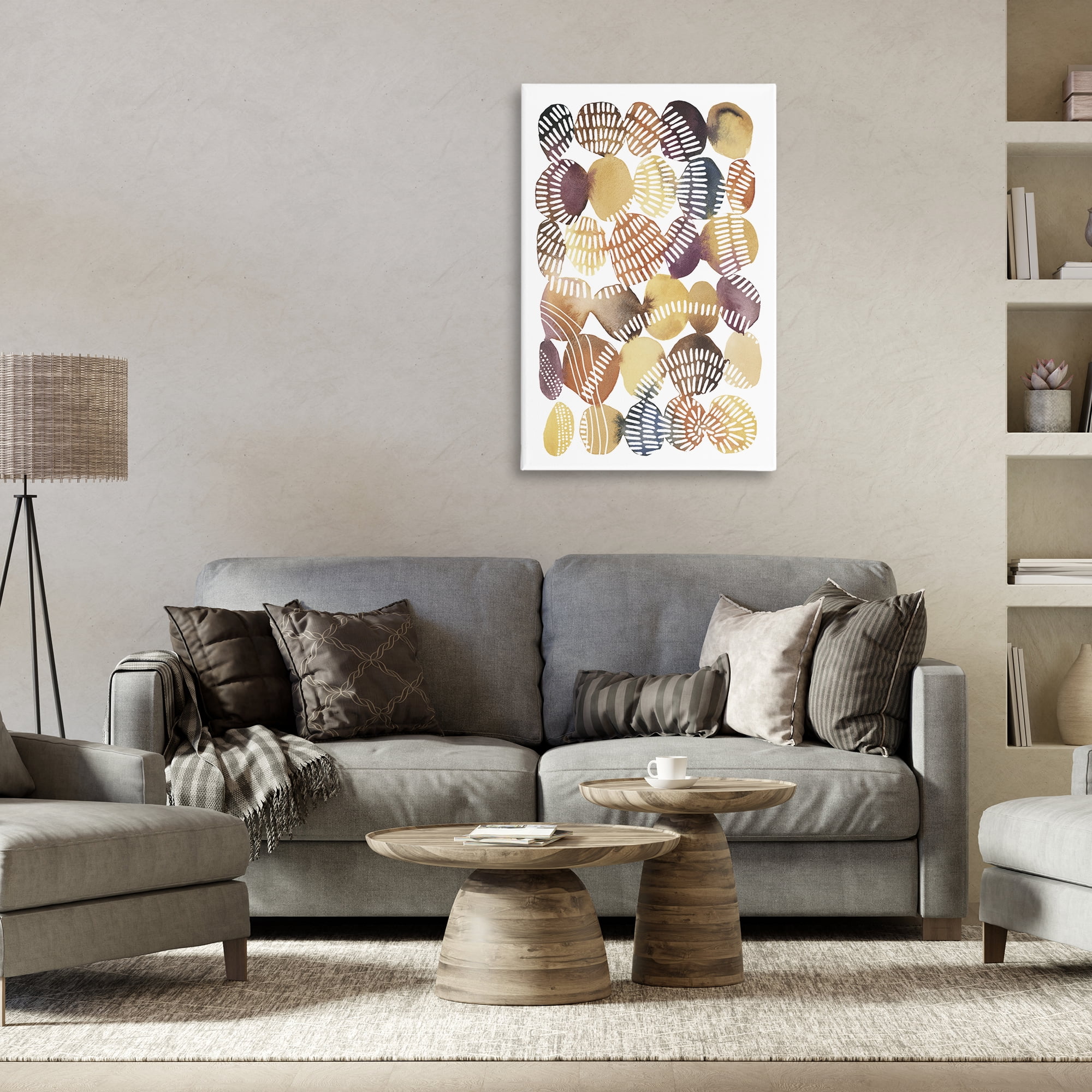 Stupell Industries Southwestern Patterned Pebbles Abstract Painting Gallery Wrapped Canvas Art Print Wall Art, 24 x 36