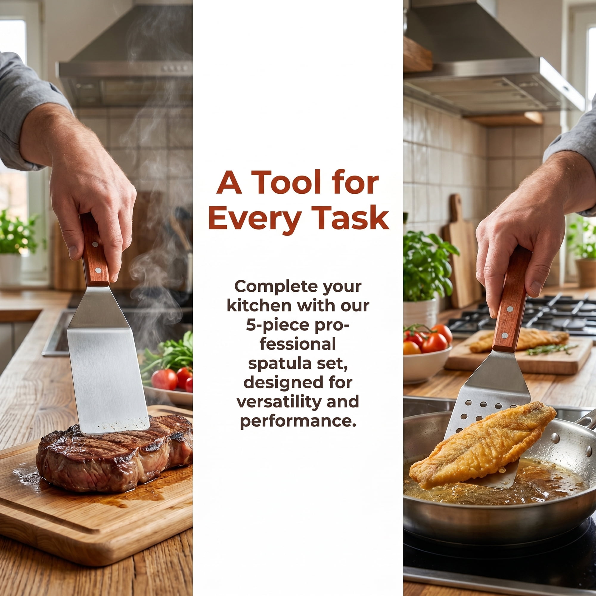 Unique Bargains Heat-Resistant Dishwasher Safe Kitchen Spatula Set Silver-A 5Pcs