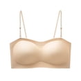 thumbnail image 2 of EaskTriop Strapless Bra for Women Wireless Bandeau Bra Seamless Bra with Removable Spaghetti Straps Padded Push Up Bralette, 2 of 6