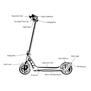 Bugatti Electric Scooter Lightweight & Foldable – 600W Power, 18.6 MPH Max Speed, 20+ Mile Range, Silver
