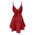 thumbnail image 4 of OSOLU Summer Dresses For Women 2025 Solid Color Hem Tie Back Dress Stylish Sundress Dresses For Women 2025 Elegant Classy, 4 of 5