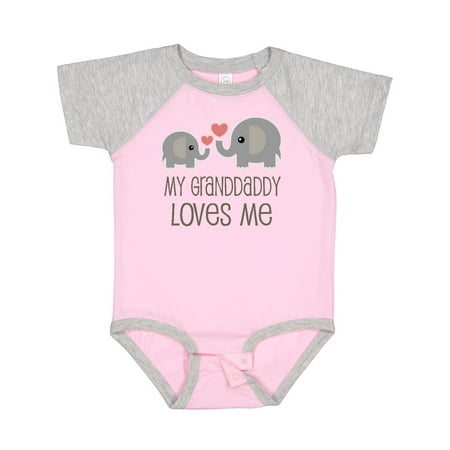 

Inktastic Grandaddy Loves Me Elephant Gift Baby Boy or Baby Girl Bodysuit
