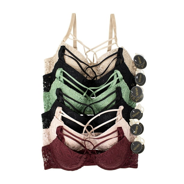 Paquete de Brasier Adda Lingerie Modelo Miriam, Estilo moderno con varillas, Colores surtidos