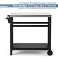 thumbnail image 6 of Outdoor Prep Cart Dining Table for Pizza Oven; Patio Grilling Backyard BBQ Grill Cart, 6 of 7
