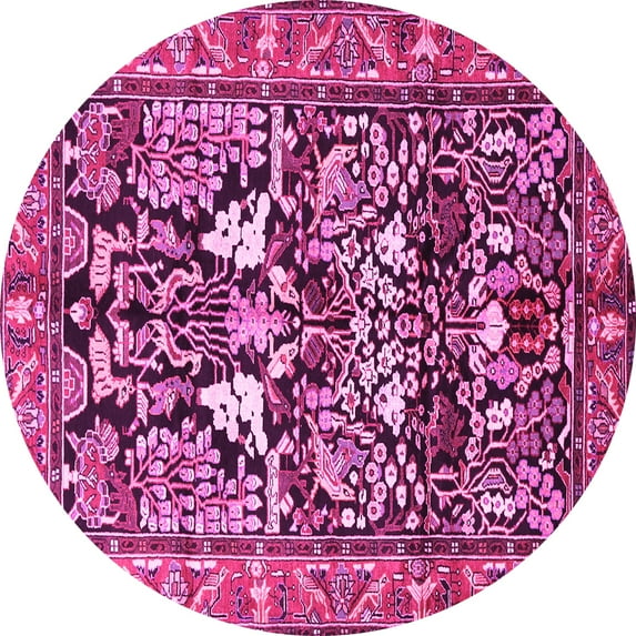 Ahgly Company Indoor Round Persian Pink Traditional Area Rugs, 5' Round