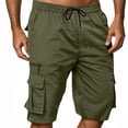 thumbnail image 2 of Cargo Shorts for Men Elastic Waist Summer Casual Straight Leg Knee Length Hiking Shorts with Pockets, 2 of 7