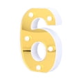 thumbnail image 3 of Lámpara LED decorativa con número 6 dorado para bodas, cumpleaños, fiestas y festividades, color blanco cálido., 3 of 14