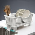thumbnail image 1 of Kitchen Dish Drying Rack With Drainboard 360°Rotating Sink Spout Removable Utensil Holder Non Slip Rust Proof Multi Functional Space Saving For Kitchen Countertop Sink Side Small Apartment, 1 of 6