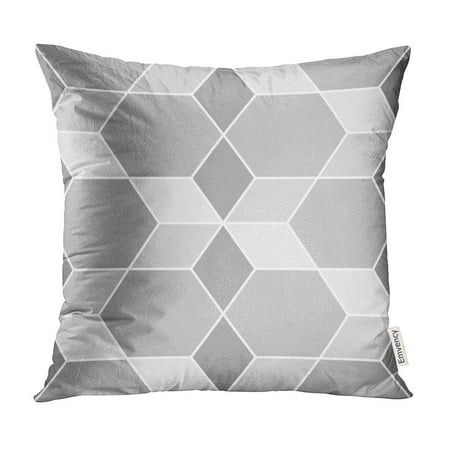 - ECCOT Rhombuses Hexagons Diamonds Lozenges Mosaic Flooring Ethnic Tiles Geometric Polygons Pillow Case Pillow Cover 16x16 inch