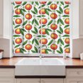 thumbnail image 2 of Ambesonne Fruits Kitchen Curtains, Peaches with Leaves and Dots, 55"x45", White Vermilion and Fern Green, 2 of 3