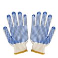 thumbnail image 1 of 12 pares de guantes de trabajo antideslizantes de hilo de algodón con puntos de PVC para pintor, mecánico, construcción de jardinería Cadenas y protecciones para puertas de seguridad azul, 1 of 6