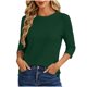 thumbnail image 2 of Neewe Sweaters for Women Plain 3/4 Sleeve Tops Round Neck Loose Casual Tunic Casual Pullover Daily, 2 of 7