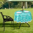 thumbnail image 7 of Coolnut 60" Christmas Snowflake Outdoor Round Tablecloth, Waterproof Stain-Resistant Non-Slip Circular Tablecloth with Umbrella Hole and Zipper for Tabletop Backyard Party BBQ Decor, 7 of 7