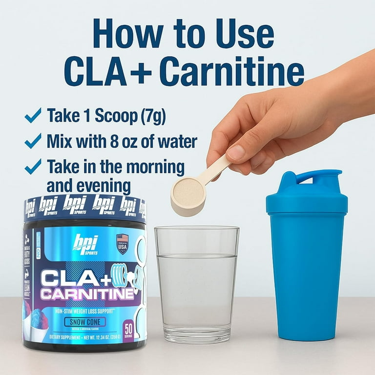 BPI Sports Weight Loss Powder, CLA + Carnitine, Fat Burning