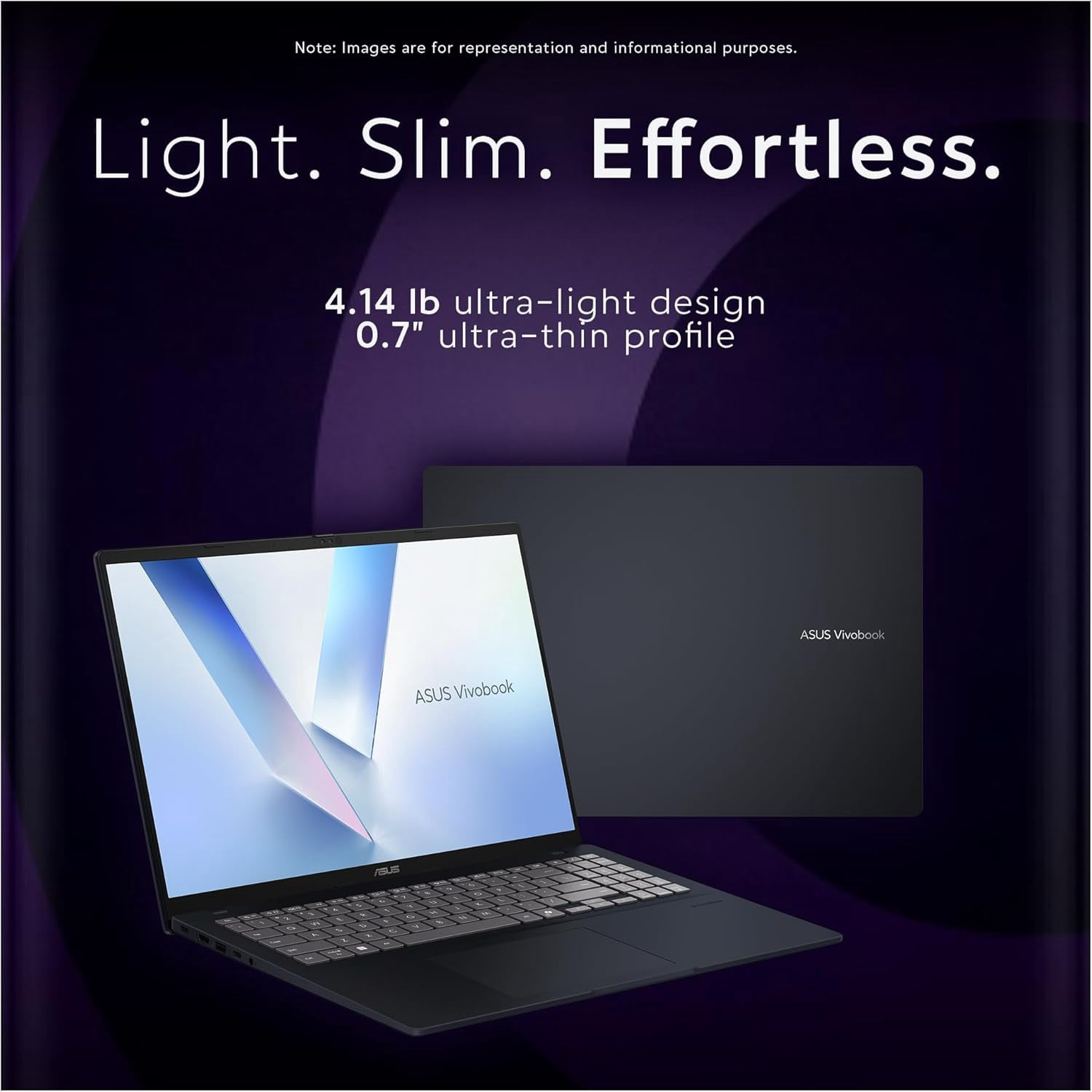 Asus Vivobook 16 Copilot+ Laptop, AMD Ryzen AI 5-330, 16 GB DDR5 RAM, 512 GB PCIe SSD, 16" FHD+ (1920x1200, WUXGA) Display, AMD Radeon Graphics, Numaric Keypad, W11 Home, Quiet Blue + Traix MousePad