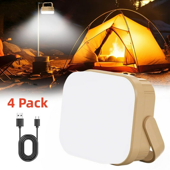 4 Pack Camping Lights, Mini Portable Tent Light for Camping, LED Outdoor Camping Light with 3 Lighting Modes, Rechargeable Camping Lanterns